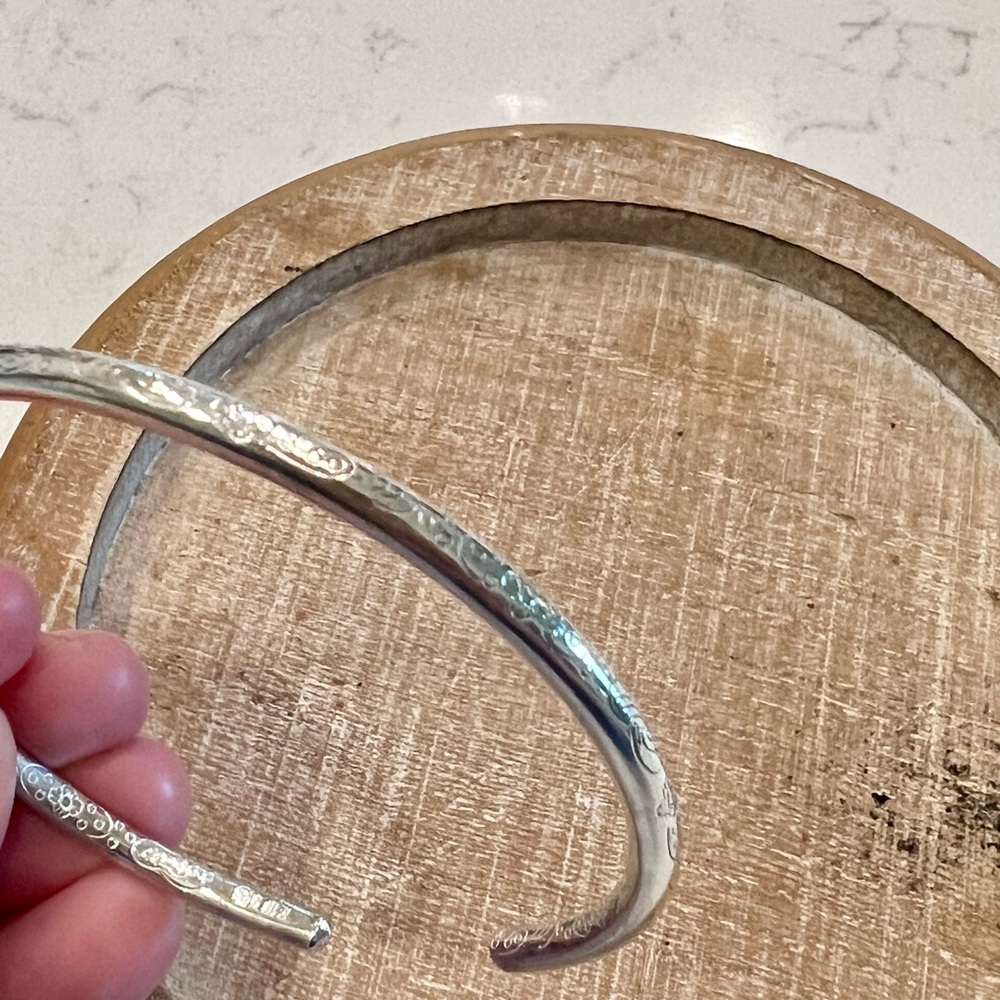 999 Solid Sterling Silver Bangle Cuff Bracelets F… - image 3